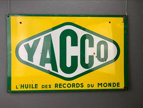 Origineel oud emaille reclamebord Yacco 71x44 cm ca 1962, Verzamelen, Merken en Reclamevoorwerpen, Reclamebord, Ophalen of Verzenden
