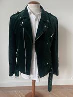 Route Des Garden: Stoer groen fluwelen bikerjack. Maat 50, Route des Garden, Maat 48/50 (M), Ophalen of Verzenden, Zo goed als nieuw
