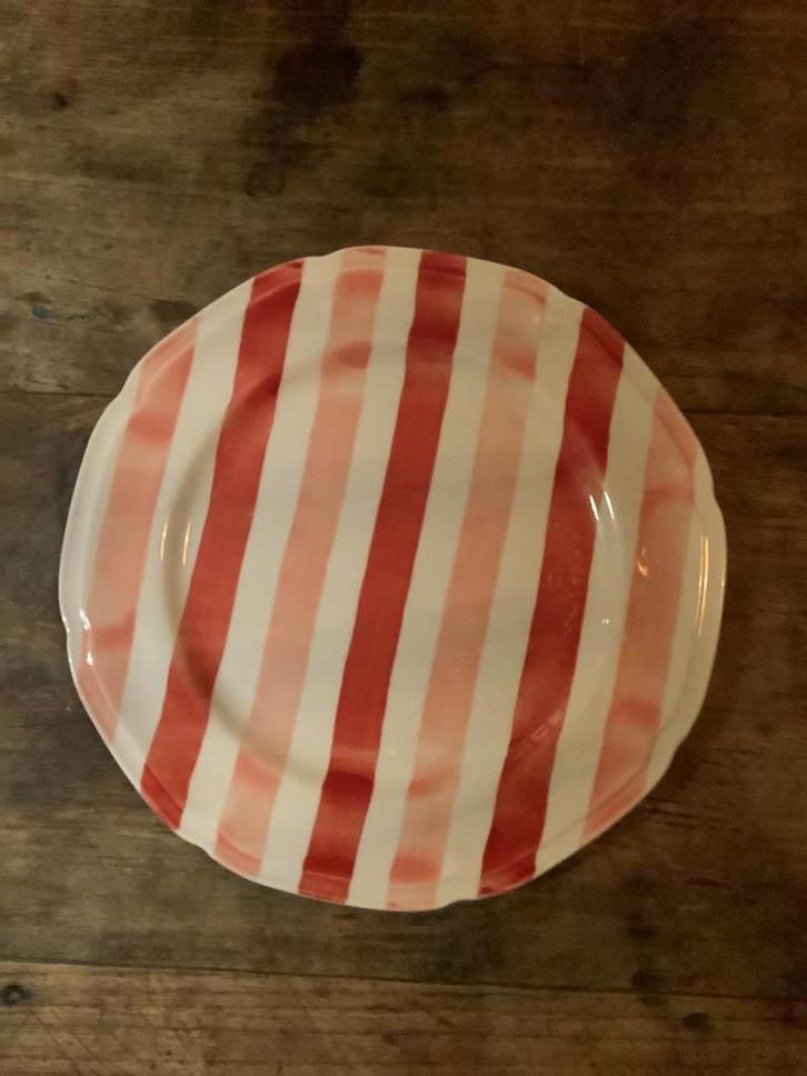 Gestreept Bord - Rome Blokker, Huis en Inrichting, Keuken | Servies, Zo goed als nieuw, Bord(en), Overige stijlen, Aardewerk, Ophalen