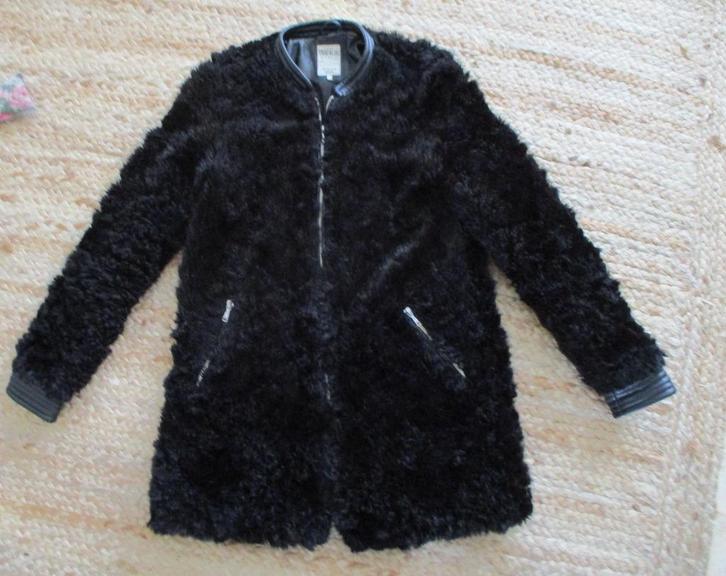 Zara Trafaluc Collection kunstvacht jas, maat S, Kleding | Dames, Jassen | Winter, Zo goed als nieuw, Maat 36 (S), Zwart, Verzenden