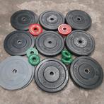 Crossmaxx Olympische Bumper Plates Set  + Opbergrek, Sport en Fitness, Fitnessmaterialen, Ophalen, Gebruikt, Benen, Halterschijven
