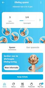 Efteling zegels albert heijn, Tickets en Kaartjes, Eén persoon, Kortingsbon, Pretpark