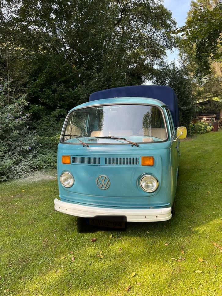 Volkswagen T2 met huif bj 1978, Auto's, Oldtimers, Particulier, Volkswagen, Benzine, Handgeschakeld, Geïmporteerd, Blauw, Ophalen
