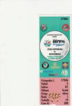 toegangskaartje tjechie-nederland 1995, Verzenden, Gebruikt, Overige binnenlandse clubs, Poster, Plaatje of Sticker