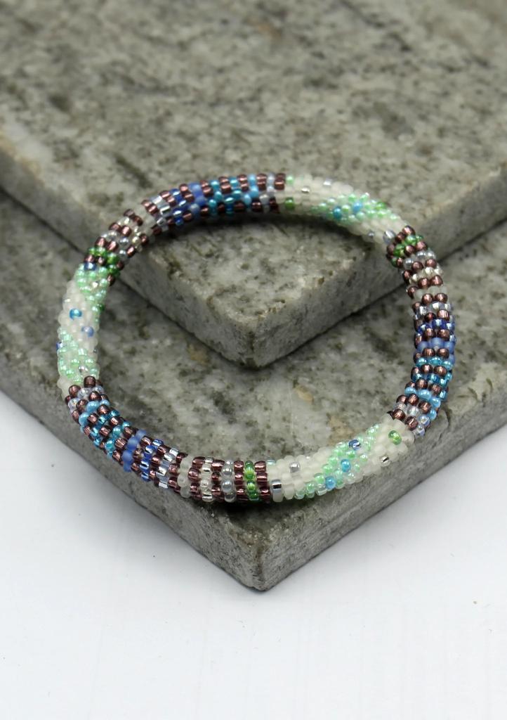 Glaskralen armband - tennessee - RB283, Sieraden, Tassen en Uiterlijk, Armbanden, Nieuw, Overige materialen, Overige kleuren, Verzenden