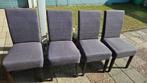 4 eetkamerstoelen, Huis en Inrichting, Ophalen, Gebruikt, Grijs, Stof