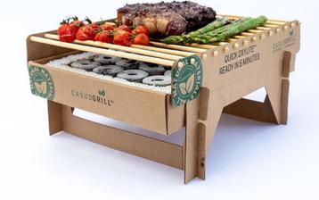 2x Casus Grill wegwerp BBQ karton/bamboe beschikbaar voor biedingen