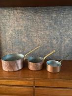 Vintage Koperen Pannenset - le Cuisunier Made in France, Ophalen of Verzenden, Gebruikt, Overige materialen, Pannenset