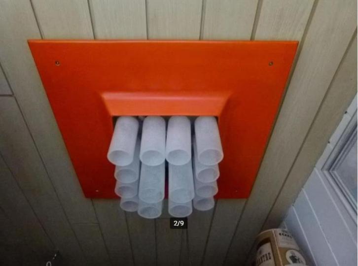 Vintage space age Hillebrand plafondsysteem lamp 70er, Huis en Inrichting, Lampen | Plafondlampen, Zo goed als nieuw, Glas, Kunststof