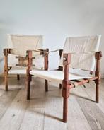 2X Vintage Safari Stoelen, Huis en Inrichting, Stoelen, Gebruikt, Twee, Overige kleuren, Mid Century Safari Chairs Kaare Kint Arne Norell