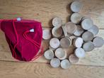 Houten Sjoelstenen met Zak, Gebruikt, Onbekend, Ophalen of Verzenden, Reisspel