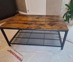 Industriële salontafel, staal en hout, Huis en Inrichting, Tafels | Salontafels, Ophalen, 100 tot 150 cm, 50 tot 100 cm, Zo goed als nieuw