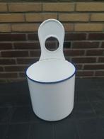 Emaille Huishoudpot wit met blauwe rand, Antiek en Kunst, Antiek | Emaille, Ophalen of Verzenden