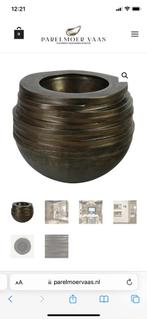 SALE Bloempot brons bruin taupe plantenpot vaas binnen 47cm, Overige materialen, Pot & Vaas, 40 cm of meer, Rond