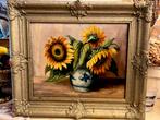 Antiek olieverf bloemen schilderij, Antiek en Kunst, Kunst | Schilderijen | Klassiek, Ophalen of Verzenden