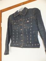 Super stoer donkerblauw spijker denim jasje, mooie pasvorm., Verzenden, Gedragen, Maat 36 (S), Blauw