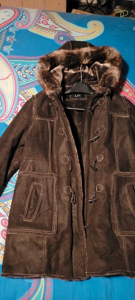 Liv Winterjas zgan mt 44 leer houtje-touwtje, Kleding | Dames, Jassen | Winter, Zo goed als nieuw, Maat 42/44 (L), Zwart, Ophalen of Verzenden