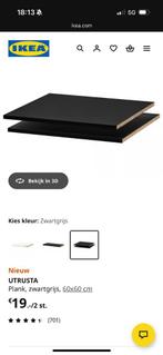Zwarte IKEA planken 60 x 60 cm, Doe-het-zelf en Verbouw, Hout en Planken, Ophalen, Minder dan 25 mm, Nieuw, Plank