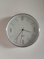 Ronde klok zilver, Ophalen of Verzenden, Zo goed als nieuw, Wandklok