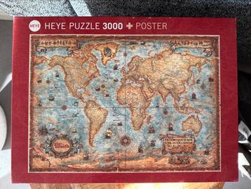 Zeer uitdagende puzzel van de wereldkaart 3000 stukjes. beschikbaar voor biedingen
