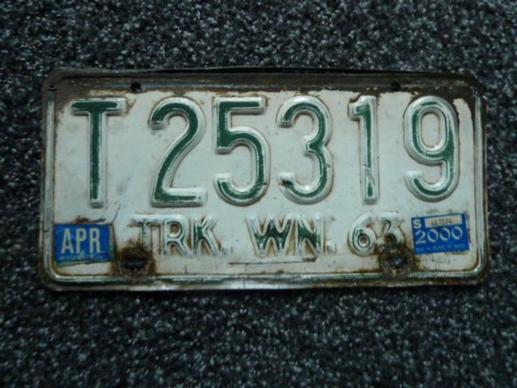Kentekenplaat licenseplate Washington Truck 1963 USA, Verzamelen, Automerken, Motoren en Formule 1, Gebruikt, Auto's, Verzenden