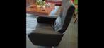 Zwarte leren draai- en relax fauteuil, Huis en Inrichting, Fauteuils, Ophalen, Gebruikt, Minder dan 75 cm, Leer