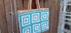Grote granny square tas, Sieraden, Tassen en Uiterlijk, Tassen | Damestassen, Ophalen of Verzenden, Nieuw, Blauw, Shopper