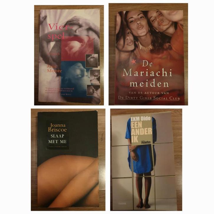 Boekenpakket: Vier spel, Mariachi meiden, Slaap met me..., Boeken, Romans, Gelezen, Nederland, Ophalen of Verzenden