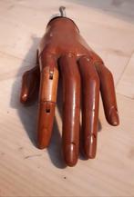 Antieke houten etalagepop hand met 2 beweegbare vingers, Antiek en Kunst, Kunst | Beelden en Houtsnijwerken, Ophalen of Verzenden