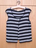 Turnover grijs-zwart gestreept mouwloos vestje/gilet/topje, Kleding | Dames, Tops, Maat 42/44 (L), Zo goed als nieuw, Zonder mouw