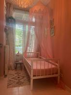 Vintage houten peuterbed / retro kinderbed, Ophalen, Gebruikt, 70 tot 85 cm, 140 tot 160 cm