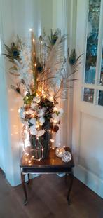 Gezellig houdbaar bloemstuk met baterijlampjes., Ophalen, Zo goed als nieuw