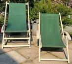 Set Franse ligstoelen | Vintage houten tuinstoelen, Ophalen, Gebruikt, Baambrugge, Info@babuschka.nl