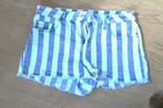 ANTI BLUE Blauw/Wit Gestreepte Korte Broek/Shorts XL 42, Anti Blue, Blauw, Overige jeansmaten, Ophalen of Verzenden