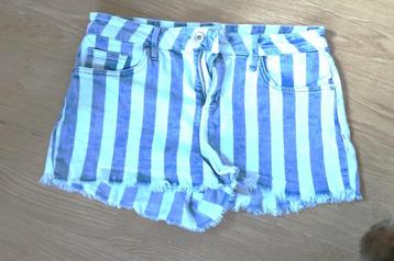 ANTI BLUE Blauw/Wit Gestreepte Korte Broek/Shorts XL 42 beschikbaar voor biedingen