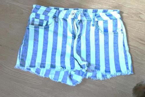 ANTI BLUE Blauw/Wit Gestreepte Korte Broek/Shorts XL 42, Kleding | Dames, Spijkerbroeken en Jeans, Zo goed als nieuw, Overige jeansmaten