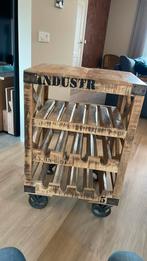 Wijnrek op wieltjes, Ophalen of Verzenden, Hout
