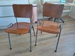 Set van 2 Vintage Schoolstoelen, Gebruikt, Twee, Bruin, Vintage