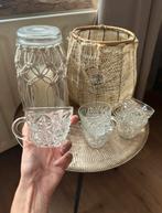 Geslepen vintage theeglazen met oor of punchglazen - 6 stuks, Huis en Inrichting, Keuken | Servies, Glas of Glazen, Ophalen of Verzenden