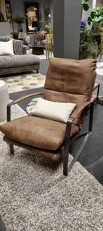 Fauteuil Lex Leder brown, Huis en Inrichting, Fauteuils, Nieuw, Metaal, 75 tot 100 cm, Modern Klassiek stoer