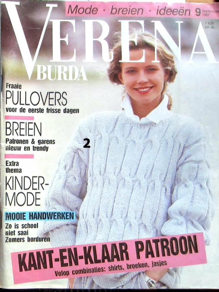 3 BREIBLADEN NEVEDA-SCHEEPJESWOL EN BURDA VERENA, Hobby en Vrije tijd, Breien en Haken, Zo goed als nieuw, Breien of Haken, Wol of Garen