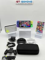 OLED NINTENDO 2024+GARANTIE+ MARIO KART+STUURTJES MEGA PACK, Met 2 controllers, Ophalen of Verzenden, Zo goed als nieuw, "