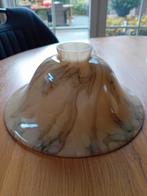 Glazen Lampenkap met Marmerpatroon, Huis en Inrichting, Lampen | Lampenkappen, Rond, Ophalen of Verzenden, Zo goed als nieuw, Bruin