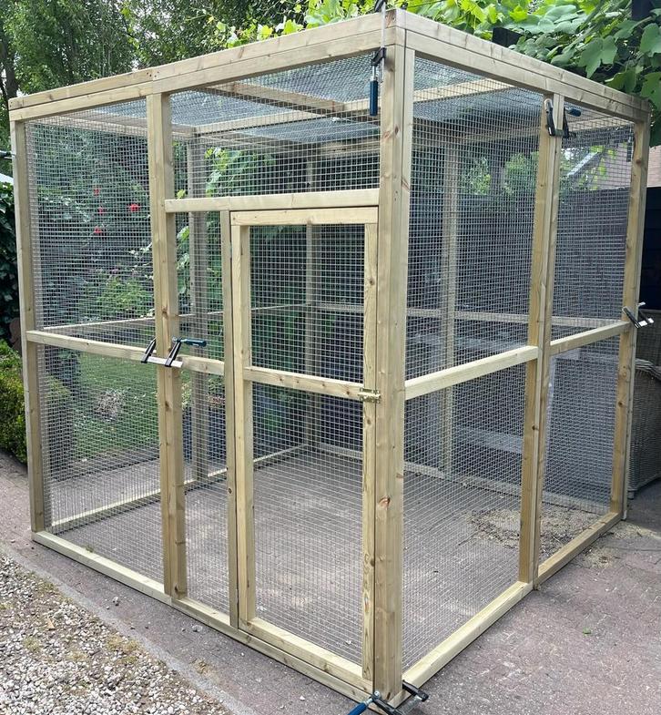 Nieuwe houten voliere, katten, kippen & konijnenrennen, Dieren en Toebehoren, Vogels | Hokken en Kooien, Nieuw, Volière, Hout