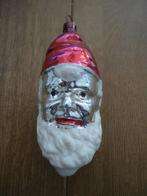 Mooie oude grote glazen kerstbal hoofd kerstman rode muts, Ophalen of Verzenden, Gebruikt