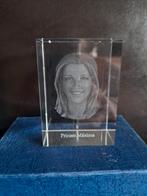Glazen 3D blok van Prinses Maxima in originele cassette, Verzamelen, Koninklijk Huis en Royalty, Nieuw, Ophalen of Verzenden