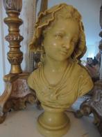 albast, italiaans, buste, handgesneden, gesigneerd, hoofd, Antiek en Kunst, Ophalen of Verzenden