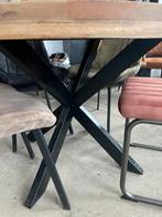 Magazijn leegverkoop ronde eettafel mangohout matrix zwart, Huis en Inrichting, Woonaccessoires | Overige, Nieuw, Ophalen of Verzenden