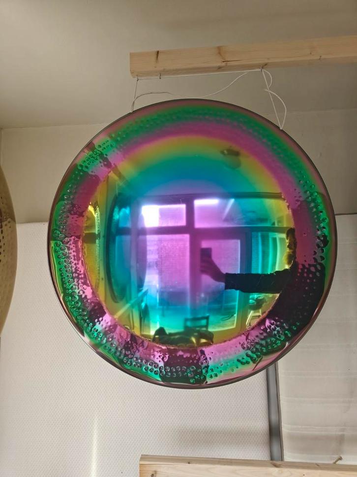 Kleurrijke Decoratie en meditatie Gong, Huis en Inrichting, Woonaccessoires | Spiegels, Zo goed als nieuw, Minder dan 50 cm, Minder dan 100 cm