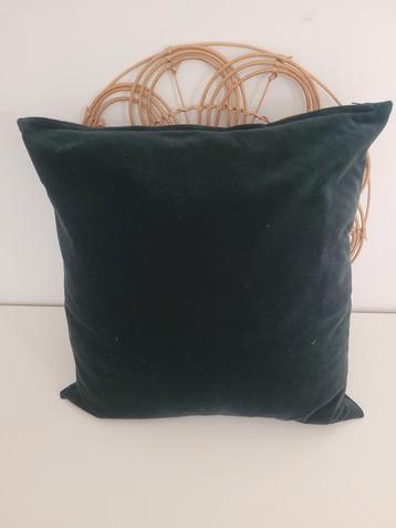 Groene Velvet Kussenhoes met Binnenkussen - 50x50cm beschikbaar voor biedingen